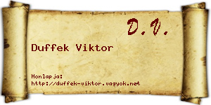 Duffek Viktor névjegykártya