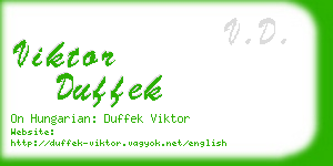 viktor duffek business card